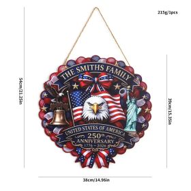 1PC Wooden tags for Independence Day, patriotic American homes, rural areas, wooden walls, door decorations, wooden crafts (Color: 127, size: 40*40*0.5cm)